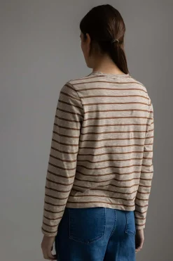 Genser - Stripe Crew Neck Tee Ecru/Partridge