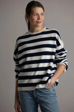 Genser - Toulon Sweater Artic Navy Stripe
