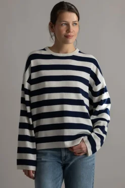 Genser - Toulon Sweater Artic Navy Stripe