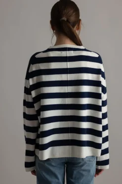 Genser - Toulon Sweater Artic Navy Stripe