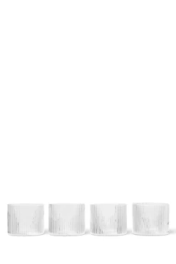 Glass - Ripple Low 4pk Klar