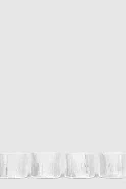 Glass - Ripple Low 4pk Klar