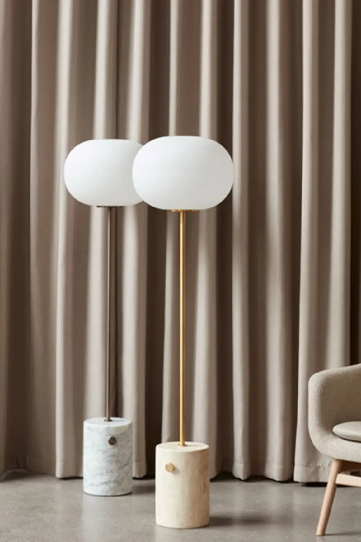 Gulvlampe - JWDA White Marble/Bronzed Brass