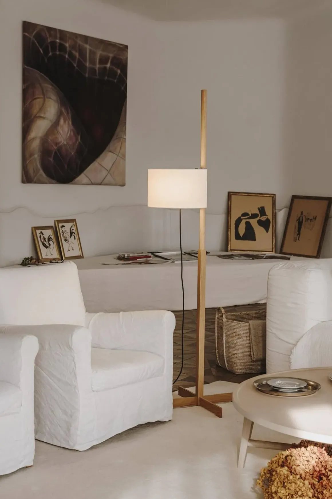 Gulvlampe - TMM Natural Oak White Parchment