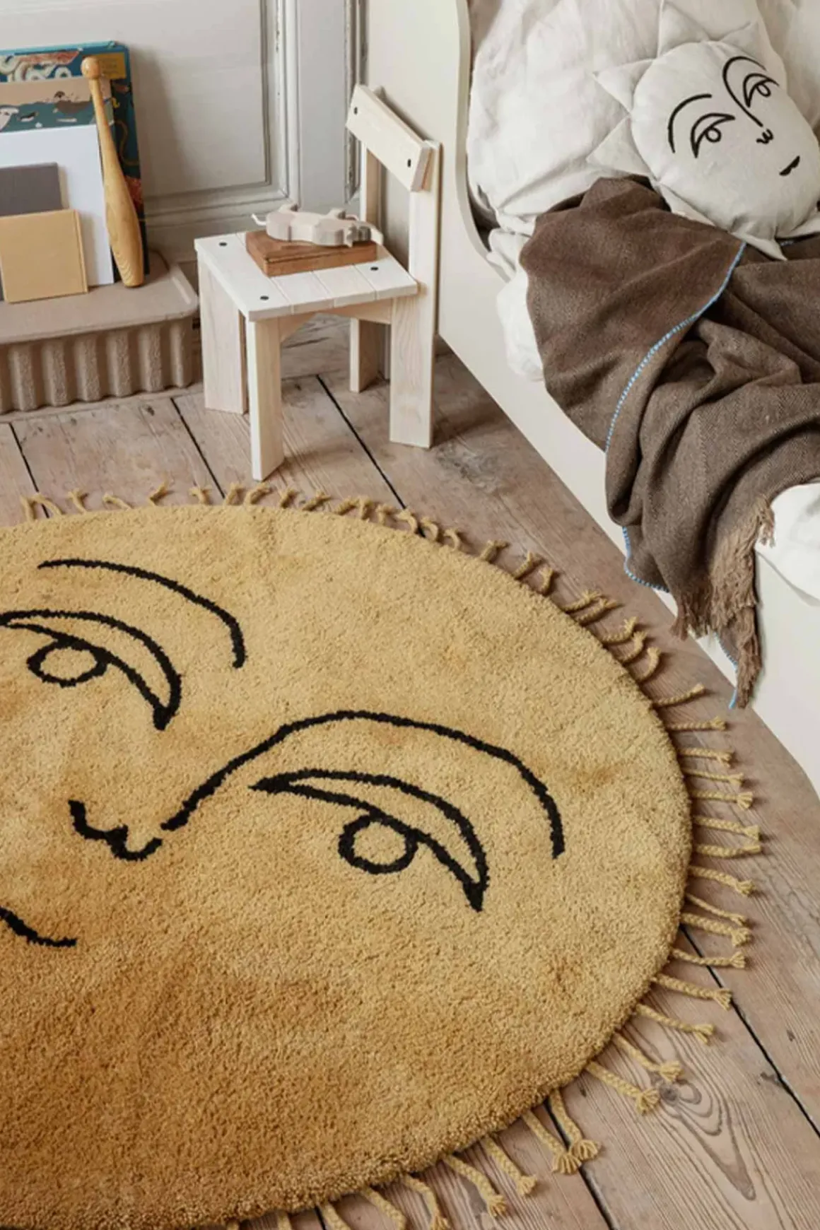 Gulvteppe - Sun Tufted Rug Yellow Large dia130cm