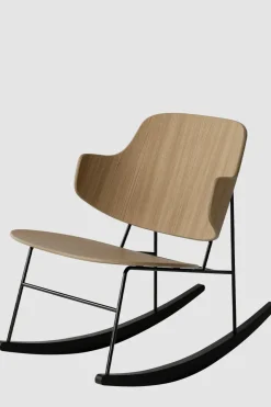 Gyngestol - The Penguin Black Steel, Natural Oak