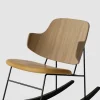 Gyngestol - The Penguin Rocking Chair Dakar 250, Black Steel, Natural Oak