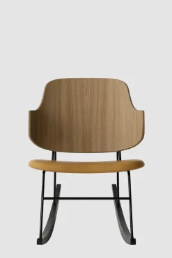 Gyngestol - The Penguin Rocking Chair Dakar 250, Black Steel, Natural Oak