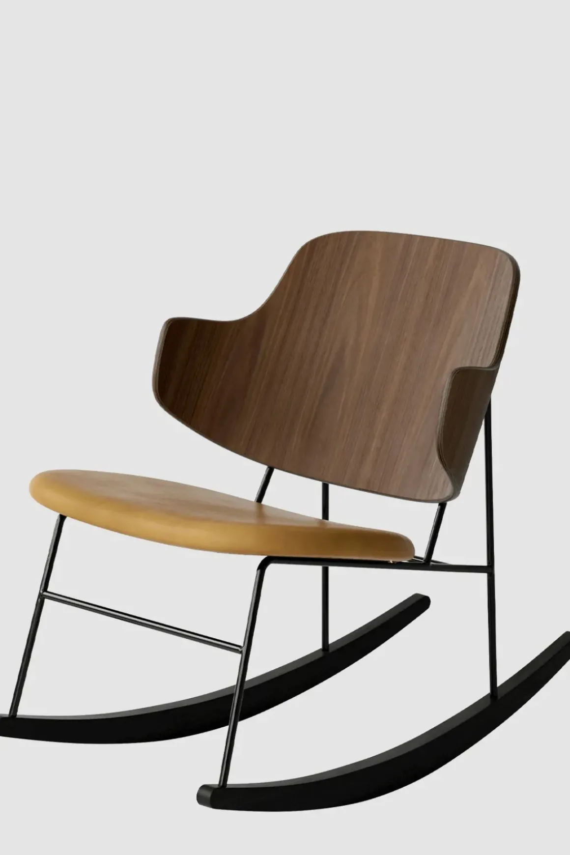 Gyngestol - The Penguin Rocking Chair Dakar 250, Black Steel, Walnut