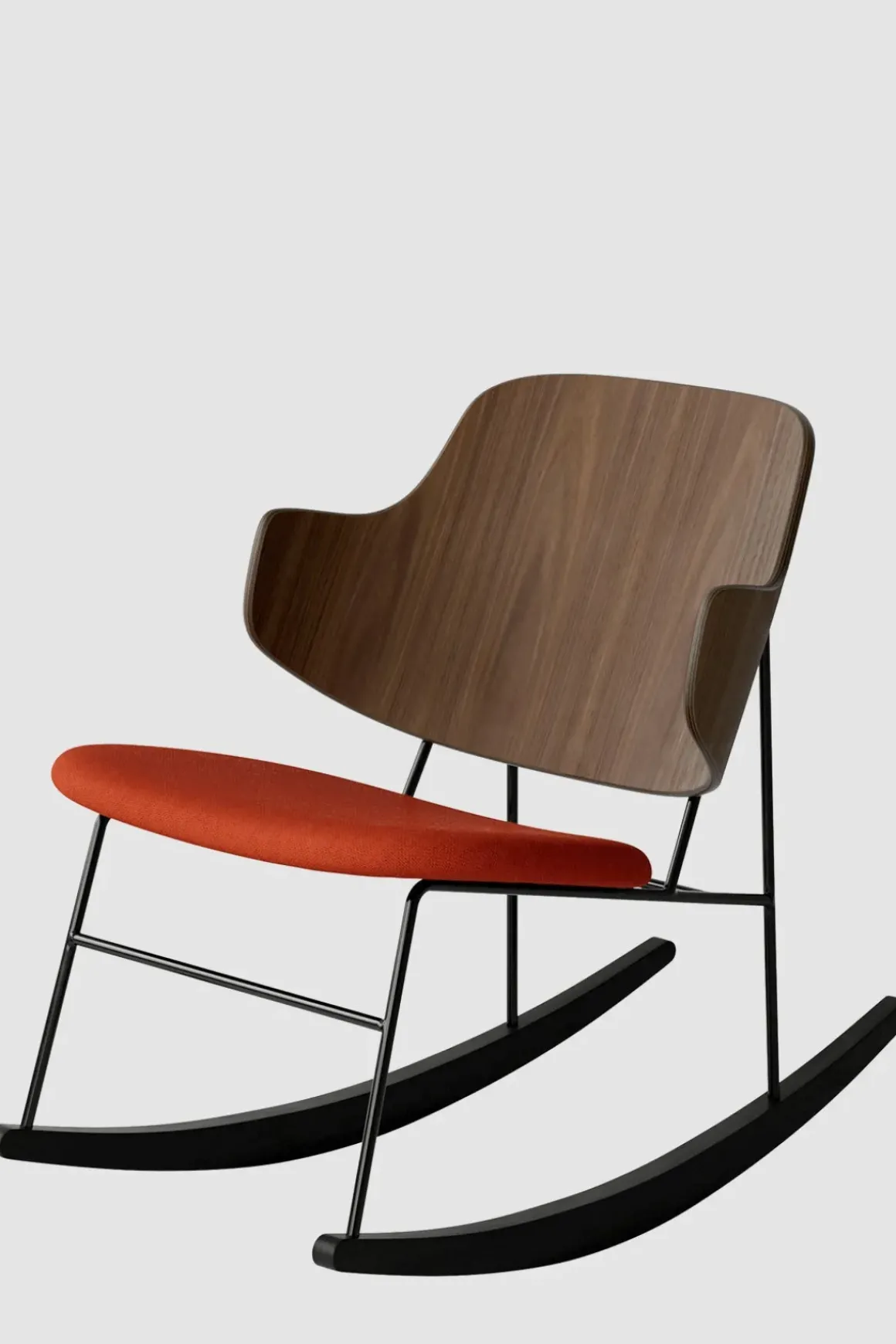 Gyngestol - The Penguin Rocking Chair 600 Hallingdal, Black Steel, Walnut