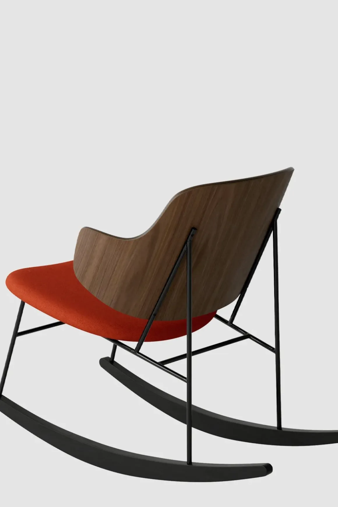 Gyngestol - The Penguin Rocking Chair 600 Hallingdal, Black Steel, Walnut