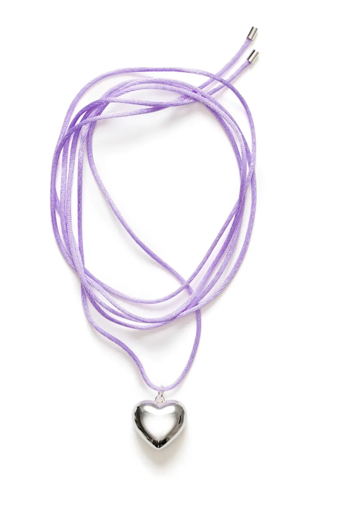 Halskjede - Silver Heart on a String Lilac