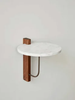 Hylle - Corbel Dark Stained Oak Carrara Marble