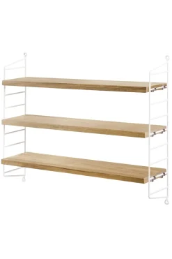 Hylle - Pocket 60x15xh50 Eik/Hvit