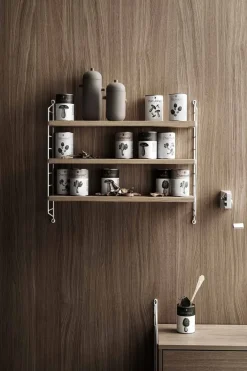 Hylle - Pocket 60x15xh50 Eik/Hvit