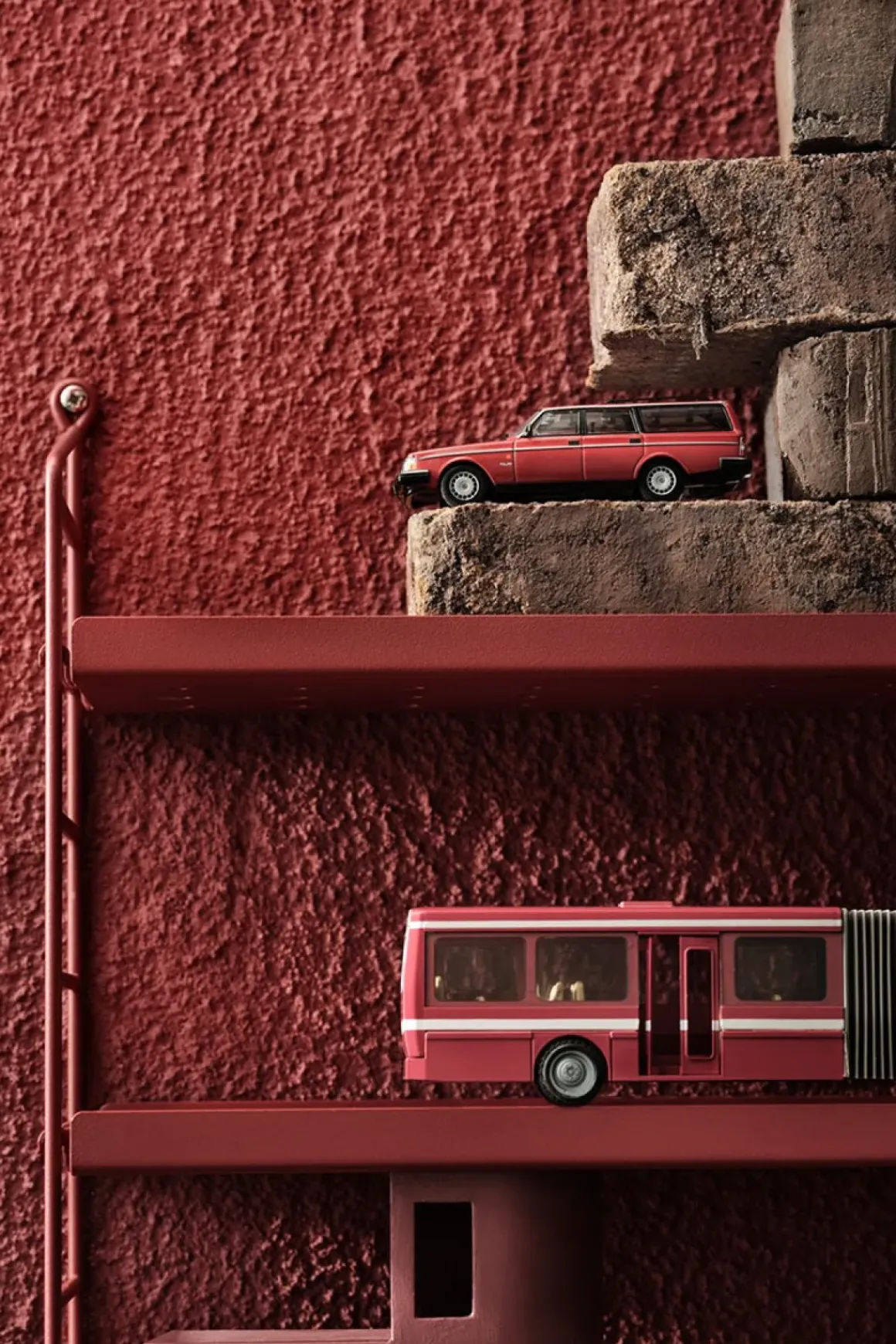 Hylle - Pocket 60x15xh50 Metall Oxtorgsrød