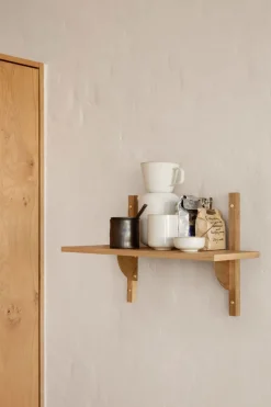 Hylle - Sector Shelf Single/Narrow Oak/Brass