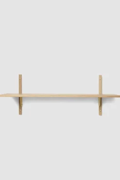 Hylle - Sector Shelf Single/Wide Oak/Brass
