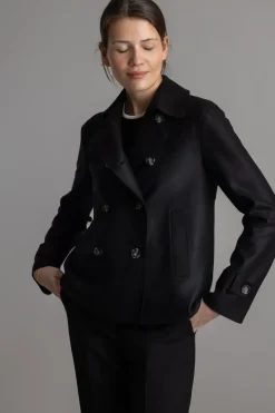 Jakke - Cropped Trench Light Pressed Wool