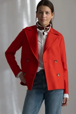 Jakke - Peacoat Light Pressed Wool Bright Red