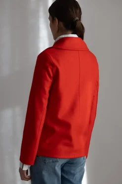 Jakke - Peacoat Light Pressed Wool Bright Red