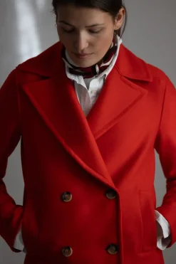 Jakke - Peacoat Light Pressed Wool Bright Red