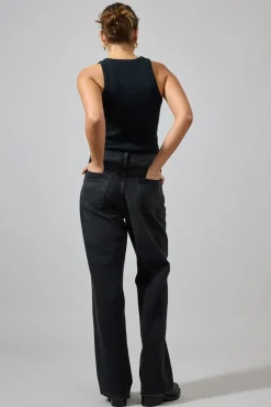 Jeans - Shea High-Rise Straight Black Stained