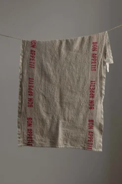 Kjøkkenhåndkle - Bon Appetit 45x75cm Natur/Rød