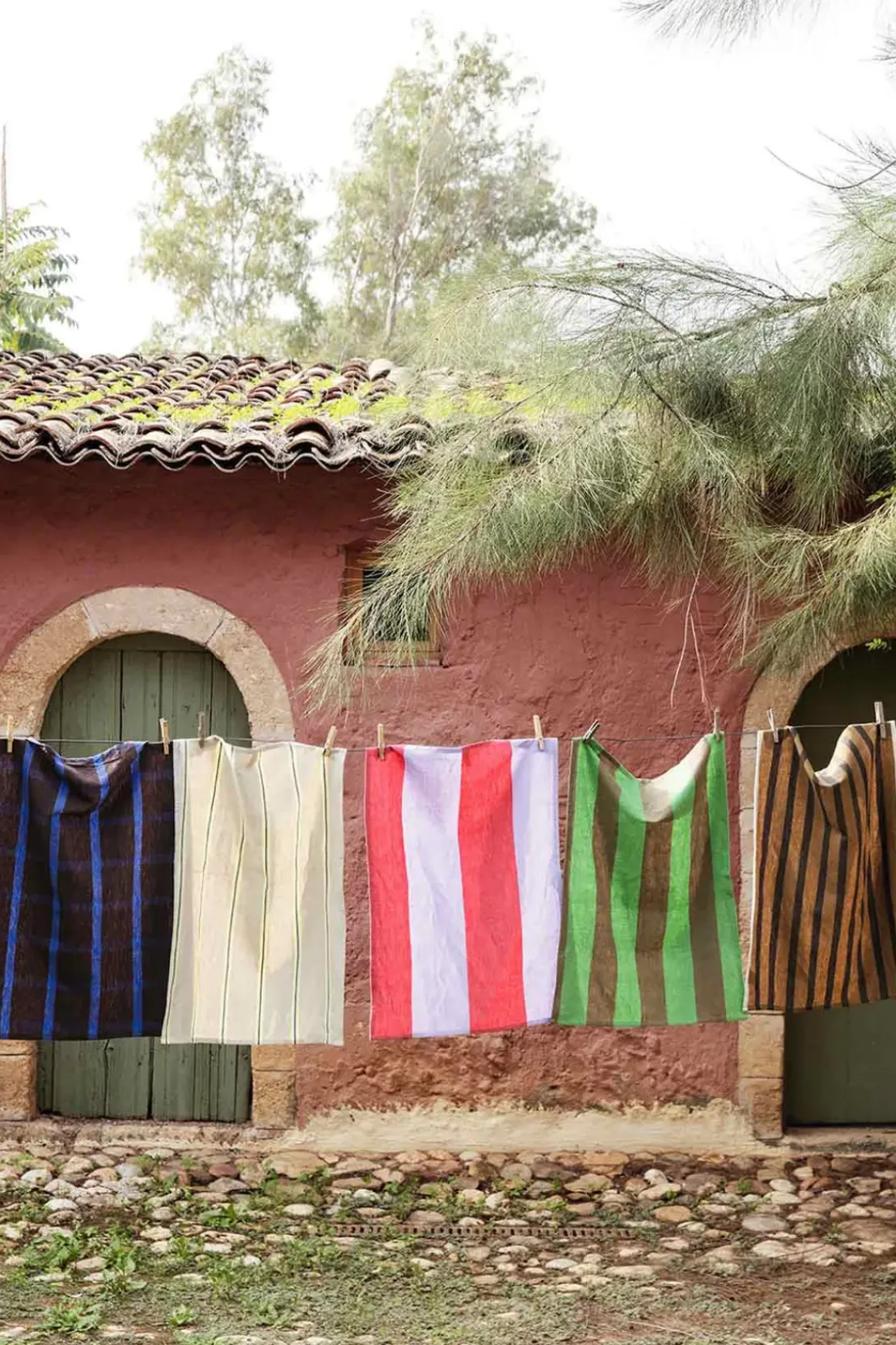 Kjøkkenhåndkle - Hale Tea Towel Oyster/Lemon/Bright Blue