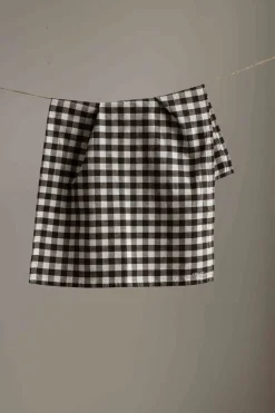 Kjøkkenhåndkle - Rutete Brun/Hvit