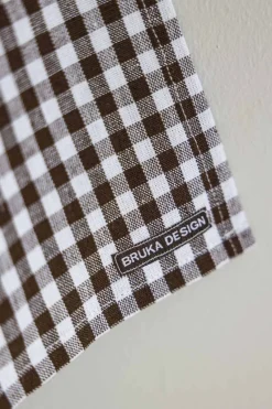 Kjøkkenhåndkle - Rutete Java Brun