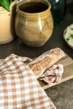 Kjøkkenhåndkle - 50x70cm Lin Gingham Biscuit