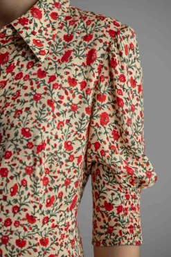 Kjole - Bloom Dress Ditsy Trail Cream