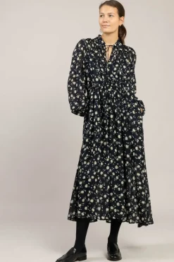 Kjole - Floral Volumes Blue/White Flower Garden