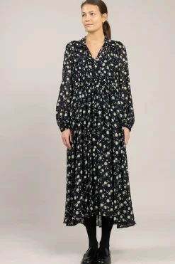 Kjole - Floral Volumes Blue/White Flower Garden