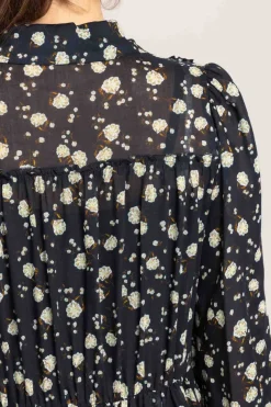 Kjole - Floral Volumes Blue/White Flower Garden