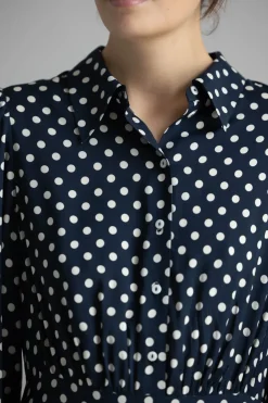 Kjole - Izzy Navy Mini Polka Dots