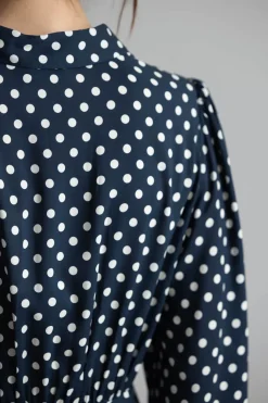 Kjole - Izzy Navy Mini Polka Dots