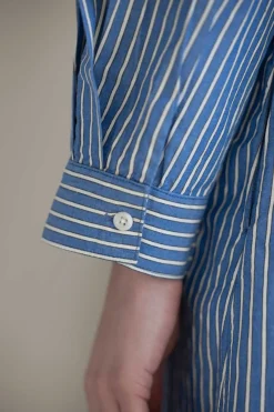 Kjole - Pintuck Dash Stripe Cotton Dress