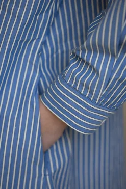 Kjole - Pintuck Dash Stripe Cotton Dress