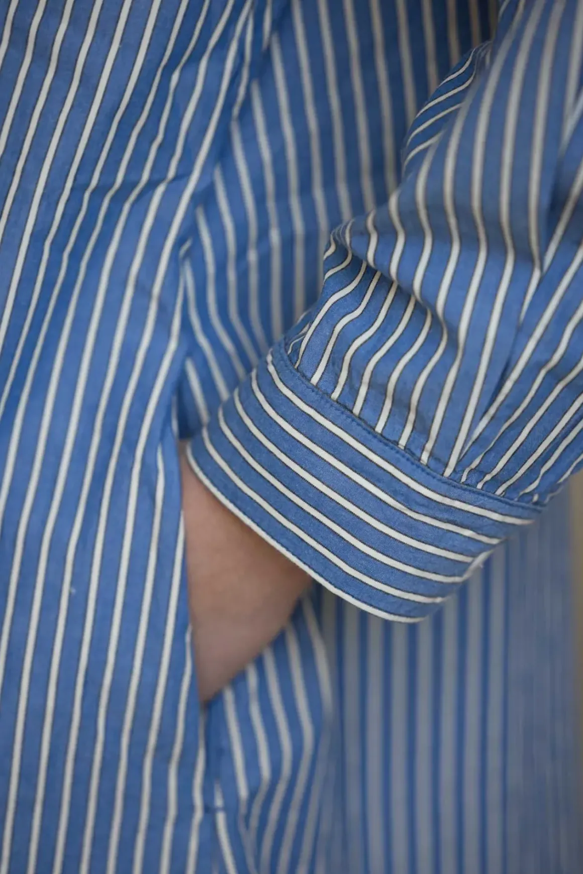 Kjole - Pintuck Dash Stripe Cotton Dress