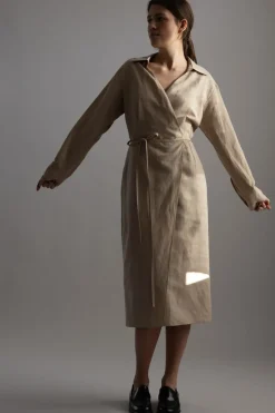 Kjole - Wrap Shirt Dress