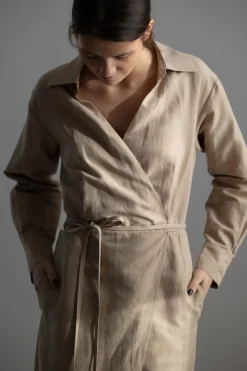 Kjole - Wrap Shirt Dress