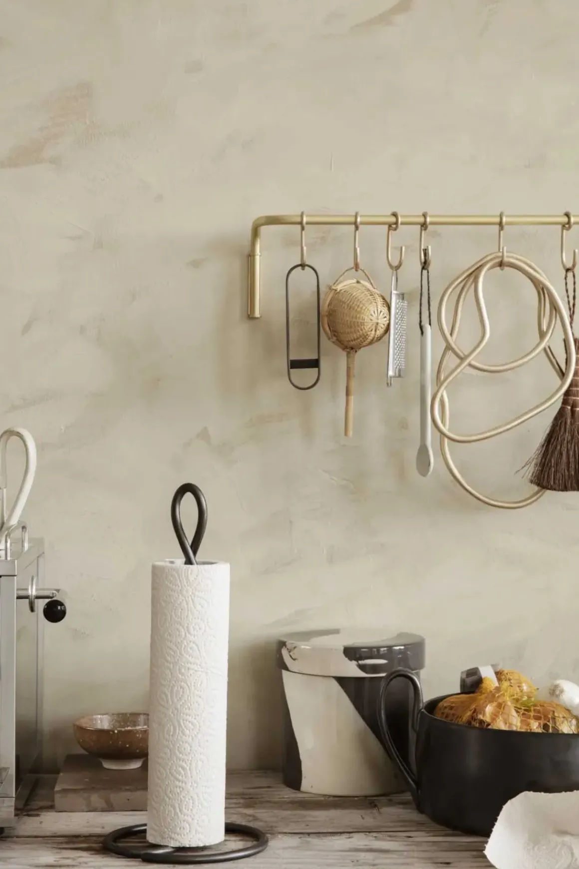 Knaggrekke - 6 Knagger Messing