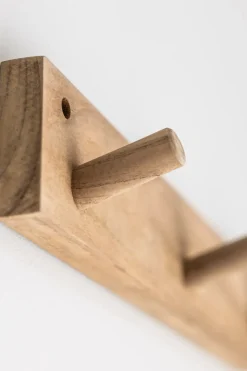 Knaggrekke - 3 knagger Teak