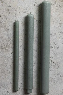 Kronelys - H27cm Grønn Støvet