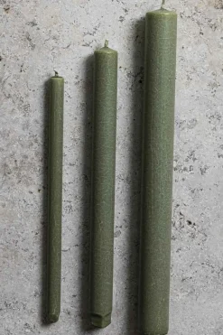 Kronelys - h27cm Oliven