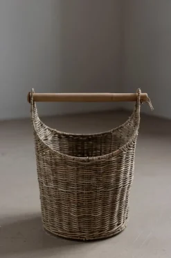 Kurv - m/Trehåndtak Grå