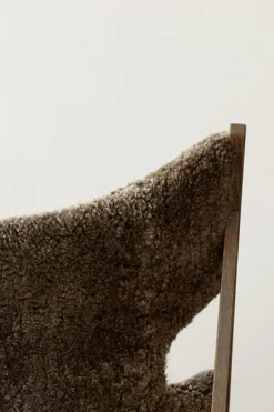 Lenestol - Knitting Lounge Chair, Dark Stained Oak, Sheepskin Root