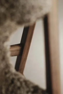 Lenestol - Knitting Lounge Chair, Dark Stained Oak, Sheepskin Root